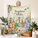 Coperta morbida personalizzata con massimo 10 fiori di nascita giardino della nomma regalo di compleanno e festa della mamma per donne