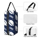 Personalised Basketball Football Name Portable Toiletry Bag with Zipper and Handle Travel Accessory Game Day Birthday Gift for Ball Sports Lover