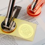 Personalised Book Castle Wave Night View Design Hand Held Embosser Stamp with Text Graduation Birthday Gift for Books Lovers Bookworms