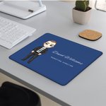 Personalised Flower Cartoon Business Character Multiple Sizes Non-Slip Mouse Pad with Name Office Accessories Induction Gift for Office Worker