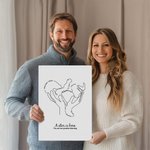 Personalised Simplicity Line Style Baby Poster Painting Framed Painting with Baby Information Home Decor Birthday Baby Shower Gift for Newborn Baby