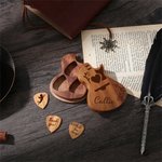 Caja de madera personalizada con 3 púas para guitarra Regalo de cumpleaños para músico Guitarrista