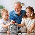 Hucha de madera con forma de inicial de animal con ventana transparente Decoración educativa para habitación infantil Regalo de cumpleaños para niños Niñas