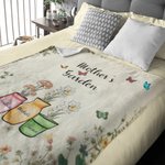 Coperta morbida personalizzata con massimo 10 fiori di nascita giardino della nomma regalo di compleanno e festa della mamma per donne