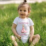 Personalised Cute Bunny Short-Sleeve 100% Cotton Baby Bodysuit with Name Birthday First Easter Gift for Baby Girl Boy