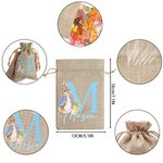 Personalized Cute Easter Bunny Drawstring Candy Gift Bag with Initial and Name Easter Gift for Kids