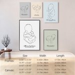 Personalised Simplicity Line Style Baby Poster Painting Framed Painting with Baby Information Home Decor Birthday Baby Shower Gift for Newborn Baby
