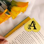 Personalized Elegant Floral Initial Heart-shaped PU Leather Bookmark for Page Corner Birthday Gift for Bookworm Librarian