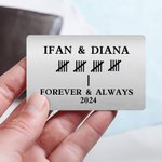 Personalized Durable Tally Year Wallet Card with Name Valentine's Day Anniversary Gift for Couple