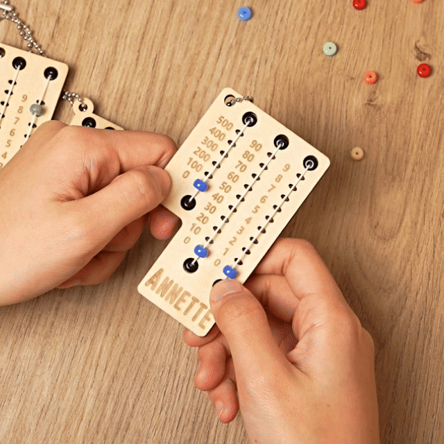 Personalized Multicolour Beaded Wooden Sewing Row Counter with Engraved Name Knitting Tool to Assist Counting Birthday Gift for Knitting Lovers