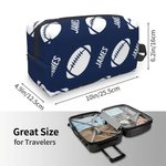 Personalised Basketball Football Name Portable Toiletry Bag with Zipper and Handle Travel Accessory Game Day Birthday Gift for Ball Sports Lover