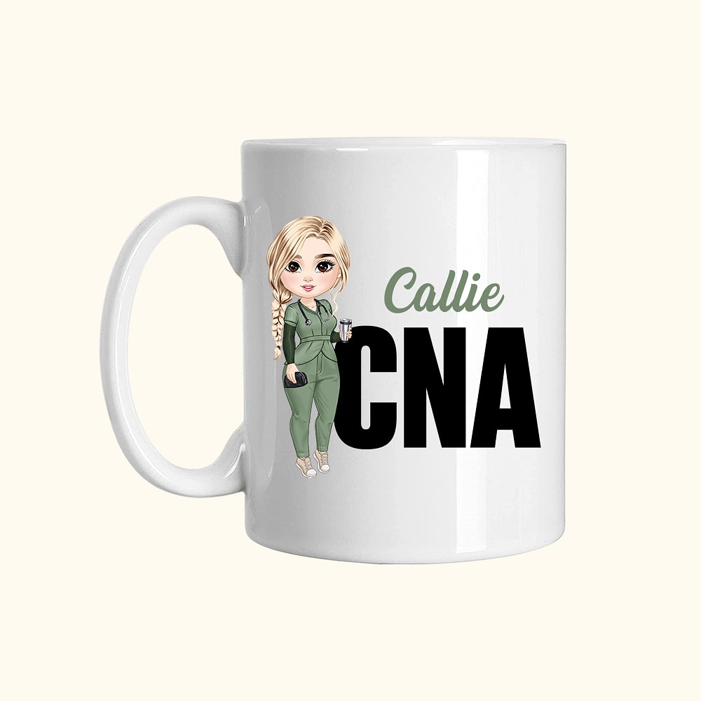 Tasse en céramique personnalisée avec nom et titre pour infirmière Appréciation de l'anniversaire Cadeau pour le personnel médical