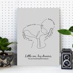 Personalised Simplicity Line Style Baby Poster Painting Framed Painting with Baby Information Home Decor Birthday Baby Shower Gift for Newborn Baby