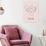 Personalised Simplicity Line Style Baby Poster Painting Framed Painting with Baby Information Home Decor Birthday Baby Shower Gift for Newborn Baby