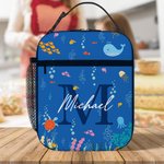 Personalizada Ballena Medusa Vida Marina Bolsa isotérmica con nombre Portátil Vuelta al cole Picnic Cumpleaños Regalo para niños