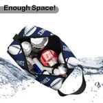 Personalised Basketball Football Name Portable Toiletry Bag with Zipper and Handle Travel Accessory Game Day Birthday Gift for Ball Sports Lover