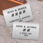 Personalized Durable Tally Year Wallet Card with Name Valentine's Day Anniversary Gift for Couple