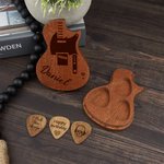 Caja de madera personalizada con 3 púas para guitarra Regalo de cumpleaños para músico Guitarrista