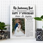 Personalizado El Aniversario Poste Foto Sin Marco o Enmarcado Pintura con Nombres y Fecha Decoración del Hogar Boda San Valentín Regalo para Pareja