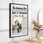 Personalizado El Aniversario Poste Foto Sin Marco o Enmarcado Pintura con Nombres y Fecha Decoración del Hogar Boda San Valentín Regalo para Pareja