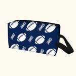 Personalised Basketball Football Name Portable Toiletry Bag with Zipper and Handle Travel Accessory Game Day Birthday Gift for Ball Sports Lover