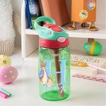 Personalized Cute Bunny 16 oz Kid Water Bottle with Initial Name and Straw Easter Birthday Gift for Boys Girls