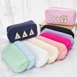 Personalisierte Chenille Patch griechischen Buchstaben Sorority Makeup Pouch Tasche Reisen wesentliche Geburtstagsgeschenk für Schwestern Freunde | Callie × Affinity Licensing