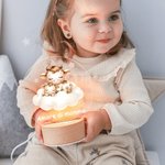 Luce notturna a LED design di animali dormentanti con base in legno personalizzato con nome di mamma e bambino regalo di compleanno