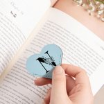 Personalized Elegant Floral Initial Heart-shaped PU Leather Bookmark for Page Corner Birthday Gift for Bookworm Librarian
