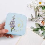 Personalized Gold-Edged Birth Flower PU Leather Jewelry Box with Name Portable Travel Essential Birthday Gift for Women