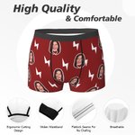 Personalizado Multicolor Relámpago Pareja Tanga Boxer Ropa Interior con Foto Cara Funny Brief Set Día de San Valentín Cumpleaños Regalo para Él Ella