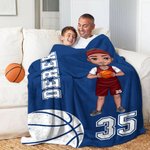 Couverture Douce Personnalisée avec Personnage Nom et Numéro Style de Ballon Cadeau Anniversaire pour Amoureux de Sport