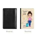 Funda de pasaporte personalizada de cuero PU y multicolor  'Together Since' con nombre regalo de cumpleaños o aniversario para tu pareja