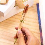 Penna a sfera personalizzata in legno con motivo a mosaico classico e testo inciso Regalo di compleanno per amici parenti colleghi