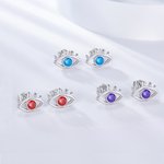 Personalisierte Minimalist Evil Eye Birthstone Ohrstecker Geburtstag Valentinstag Geschenk für Frauen