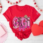 Felpa e maglietta multicolore con stampa titolo cupido fiocco cuore personalizzabile con 1-16 nomi regalo per festa della mamma e San Valentino