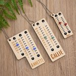 Personalized Multicolour Beaded Wooden Sewing Row Counter with Engraved Name Knitting Tool to Assist Counting Birthday Gift for Knitting Lovers