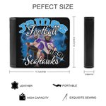 Personalizada de color Llama Rayo 1-5 Foto Collage Billetera de hombre de cuero con nombre y número de cumpleaños Accesorios de viaje Regalo para los amantes del deporte