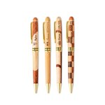 Penna a sfera personalizzata in legno con motivo a mosaico classico e testo inciso Regalo di compleanno per amici parenti colleghi