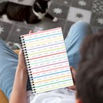 Personalisierte bunte Schmetterling Regenbogen A5 Spirale Notebook mit 120 linierten Seiten und Name Geburtstag Freundschaft zurück zu Schule Geschenk für Kinder Freunde