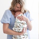 Personalisierte niedliche Stockente Baby weich wickeln Hut Bogen Stirnband Outfit mit Namen Baby Shower Coming Home Geschenk für Neugeborene