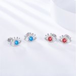 Personalisierte Minimalist Evil Eye Birthstone Ohrstecker Geburtstag Valentinstag Geschenk für Frauen