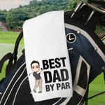 Personalized Cartoon Character Absorbent Waffle Golf Towel with Title and Hanging Clip Sports Accessories Birthday Sports Gift for Golf Player Lover