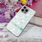 Custodia per iPhone personalizzata in stile retro French Toile De Jouy con nome regalo perfetto per San Valentino compleanni per donne o amiche