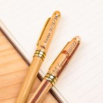 Penna a sfera personalizzata in legno con motivo a mosaico classico e testo inciso Regalo di compleanno per amici parenti colleghi