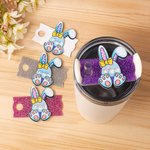 Personalizado lindo huevo de Pascua conejito brillo Tumbler etiqueta de nombre Accesorios para la Copa Stanley Pascua favor del partido Regalo de vacaciones para los amigos de la familia