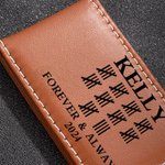 Clip magnétique en cuir PU gravé avec nom Cadeau d'anniversaire de Saint-Valentin pour homme