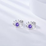 Personalisierte Minimalist Evil Eye Birthstone Ohrstecker Geburtstag Valentinstag Geschenk für Frauen