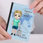 Funda de pasaporte personalizada de cuero PU y multicolor  'Together Since' con nombre regalo de cumpleaños o aniversario para tu pareja