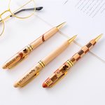 Penna a sfera personalizzata in legno con motivo a mosaico classico e testo inciso Regalo di compleanno per amici parenti colleghi